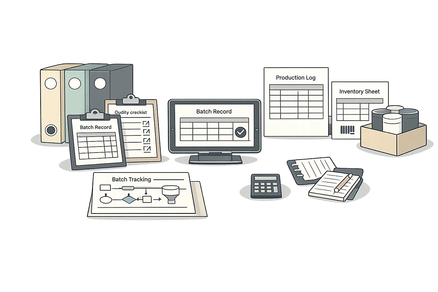 Production record management software showing production documentation, electronic signatures, and compliance tracking