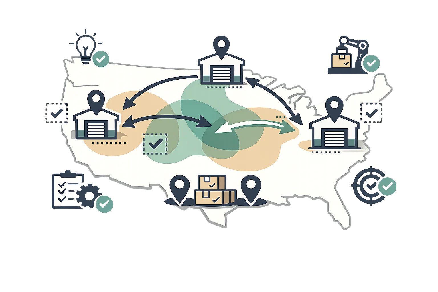 Smart stock distribution optimization showing demand-based inventory allocation and rebalancing recommendations