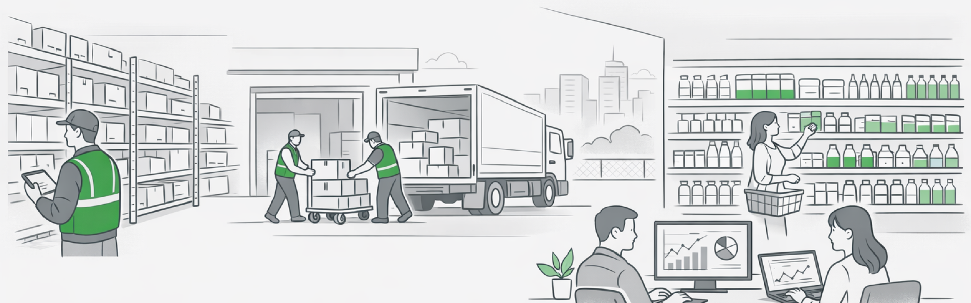 Inventory management workflow from warehouse to retail
